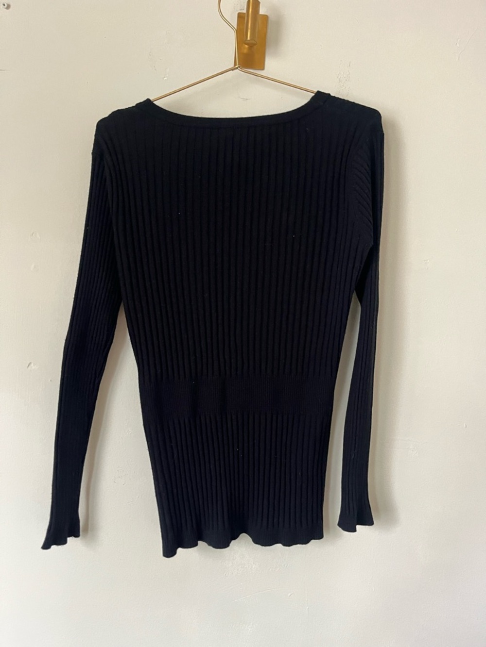 VIP Black Minimalist casual Ribbed basic V-Neck Button Cardigan S - Picture 6 of 7